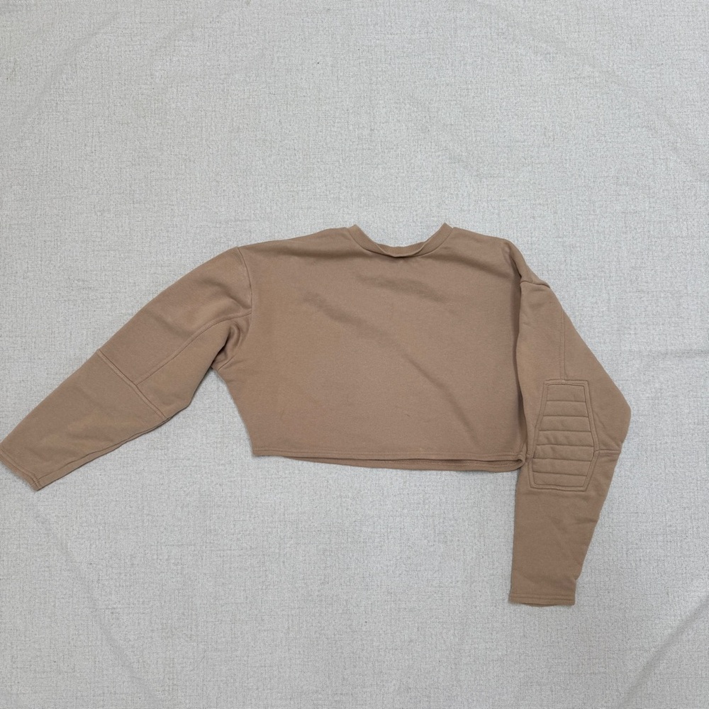 Forever 21 Tan Cropped Sweatshirt
